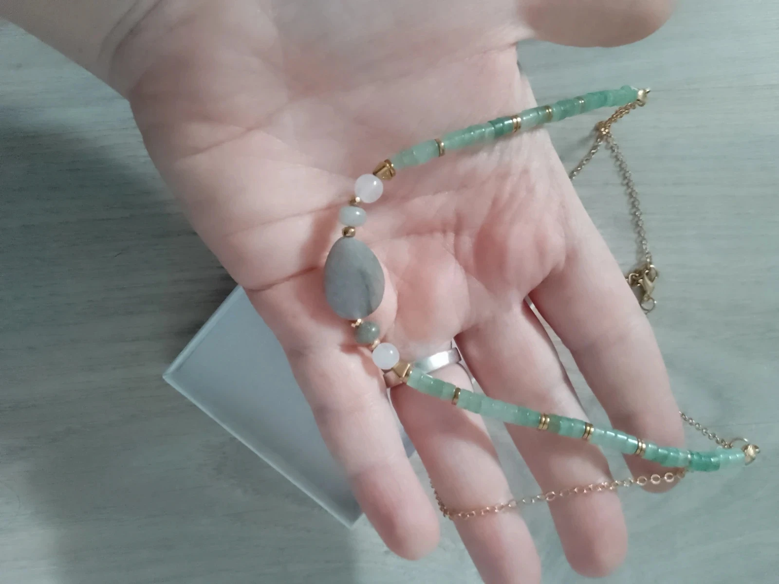 Collar doble en piedras naturales semipreciosas – photo 3